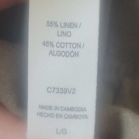 Felina Olive Green Linen/Cotton Blend Women's Wide Leg Pants (Size L) - Picture 3 of 12